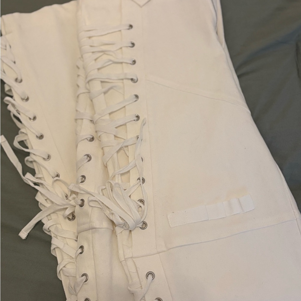 I.AM.GIA Cream Lace-Up Pants